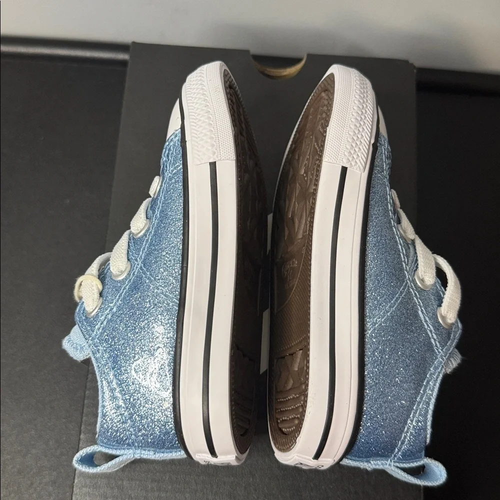 Converse All Star Madison Blue Glitter Sneakers Toddler Size 8 New NIB